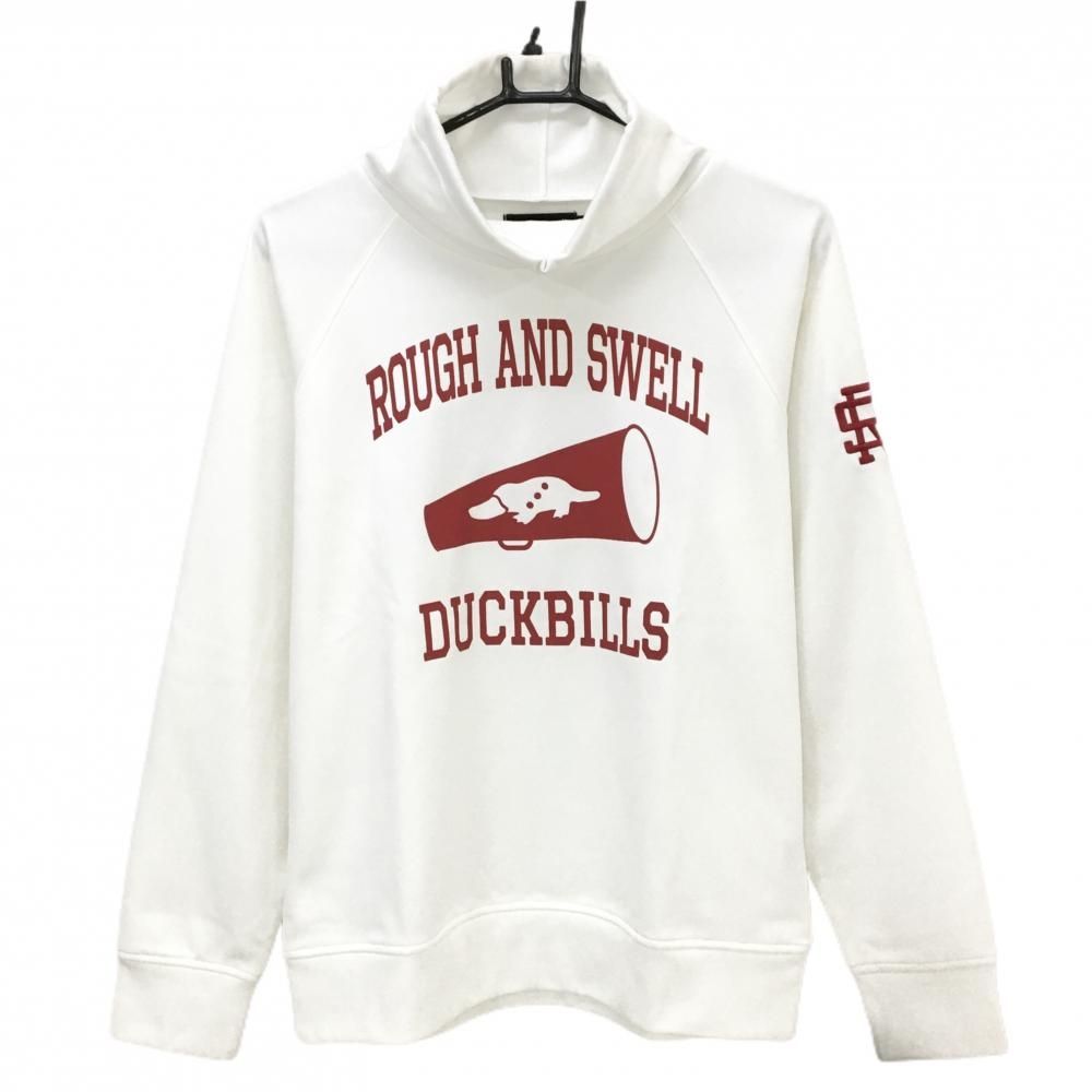 【美品】ラフアンドスウェル　トレーナー 美品】ラフアンドスウェル ハイネックトレーナー 白 フロント