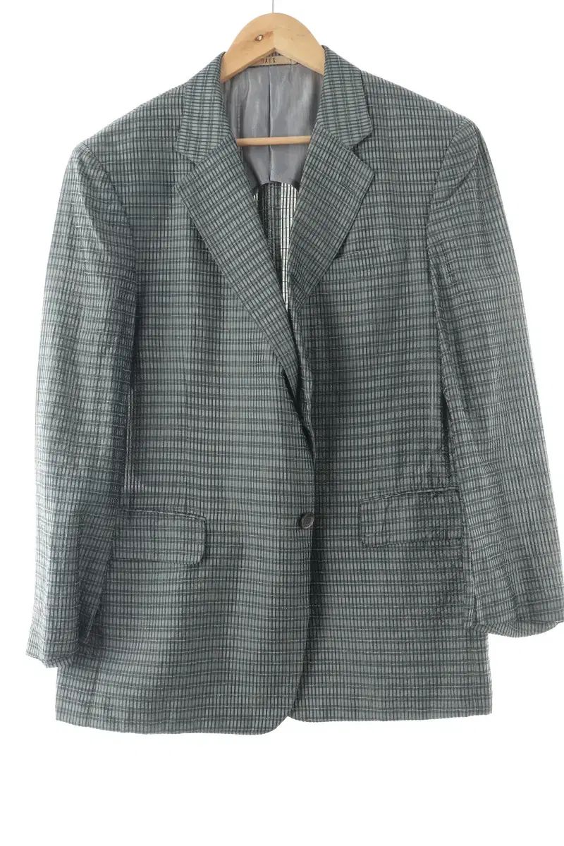 （ XL ） DAKS(ダックス) スーツ ジャケット ブレザー グレー チェック ルーズフィット- 1077A