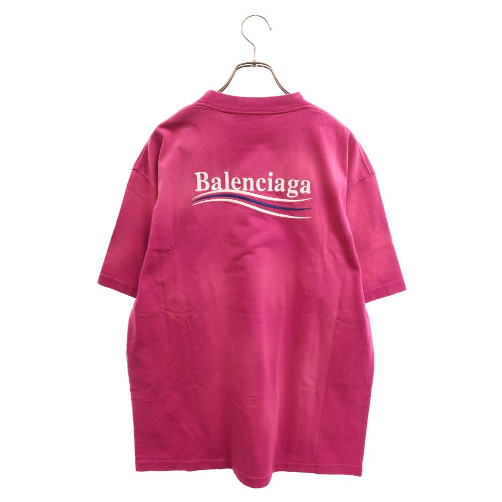 BALENCIAGA (バレンシアガ) 21SS POLITICAL CAMPAIGN OVERSIZED T-SHIRT キャンペーンロゴ 刺繍半袖 Tシャツ ピンク 641655 TKVJ1 - メルカリ