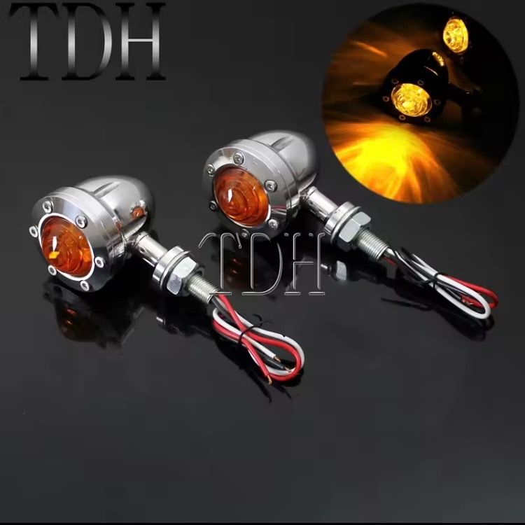 ウィンカー 4個セット シルバー LED ソフテイル スポーツスター ハーレー ショベル パンヘッド エボ バイク カスタム 汎用