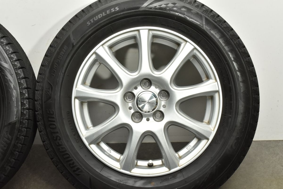 毎日新作アイテム入荷中！ バリ溝 DUFACT 15in 6J 45 PCD100 5穴 ブリヂストン ブリザック VRX3 195 65R15 30 50 プリウス カローラ ツーリング インプレッサ