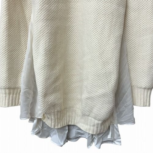 サカイ sacai 12SS ニット セーター ドレス バックキャミソール切替 シフォン ベージュ オフホワイト 12-01663 ■GY41 レディース サカイ sacai 12SS ニット セーター ドレス バックキャミソール