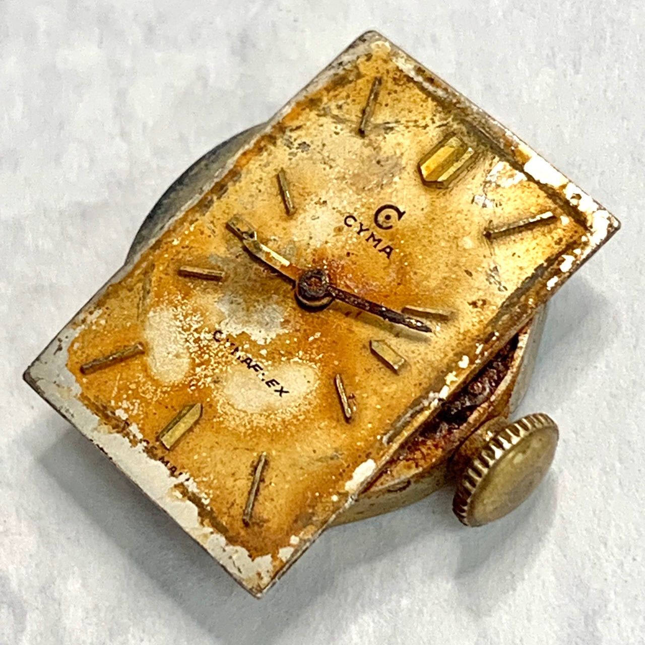 ジャンク品⭐️ CYMA】 レディース腕時計 スクエア型 17石 17JEWELS 手 