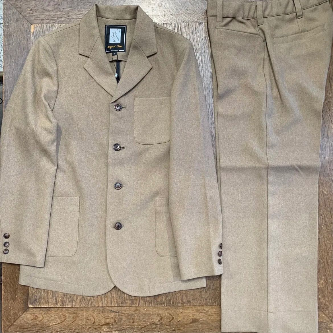 original john RELAXING BOOTS BOY SUITS BEIGE　　セットアップ　モッズ　レトロ　イギリス　ワークジャケット