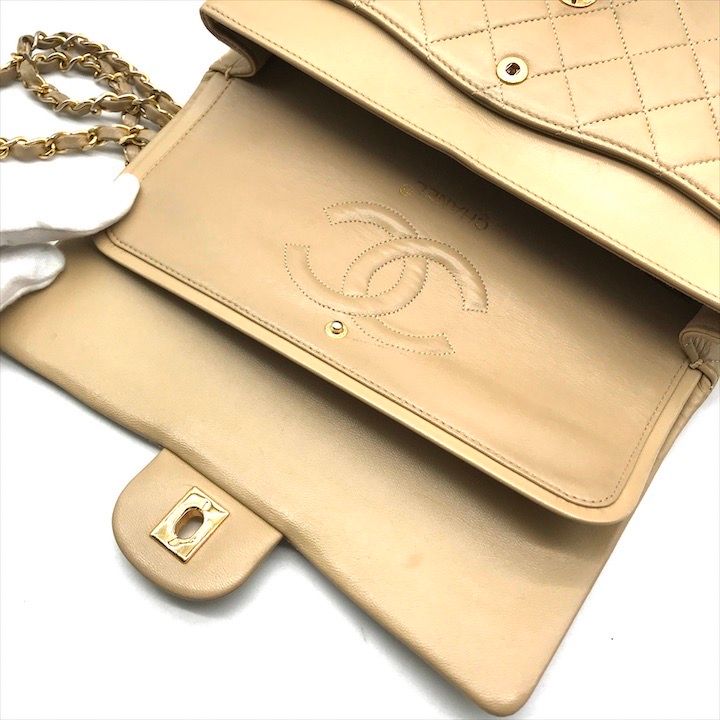 シャネル ラムスキン マトラッセ ココマーク チェーンショルダー バッグ 茶色 CHANEL】シャネル チェーンショルダー ショルダーバッグ ココ