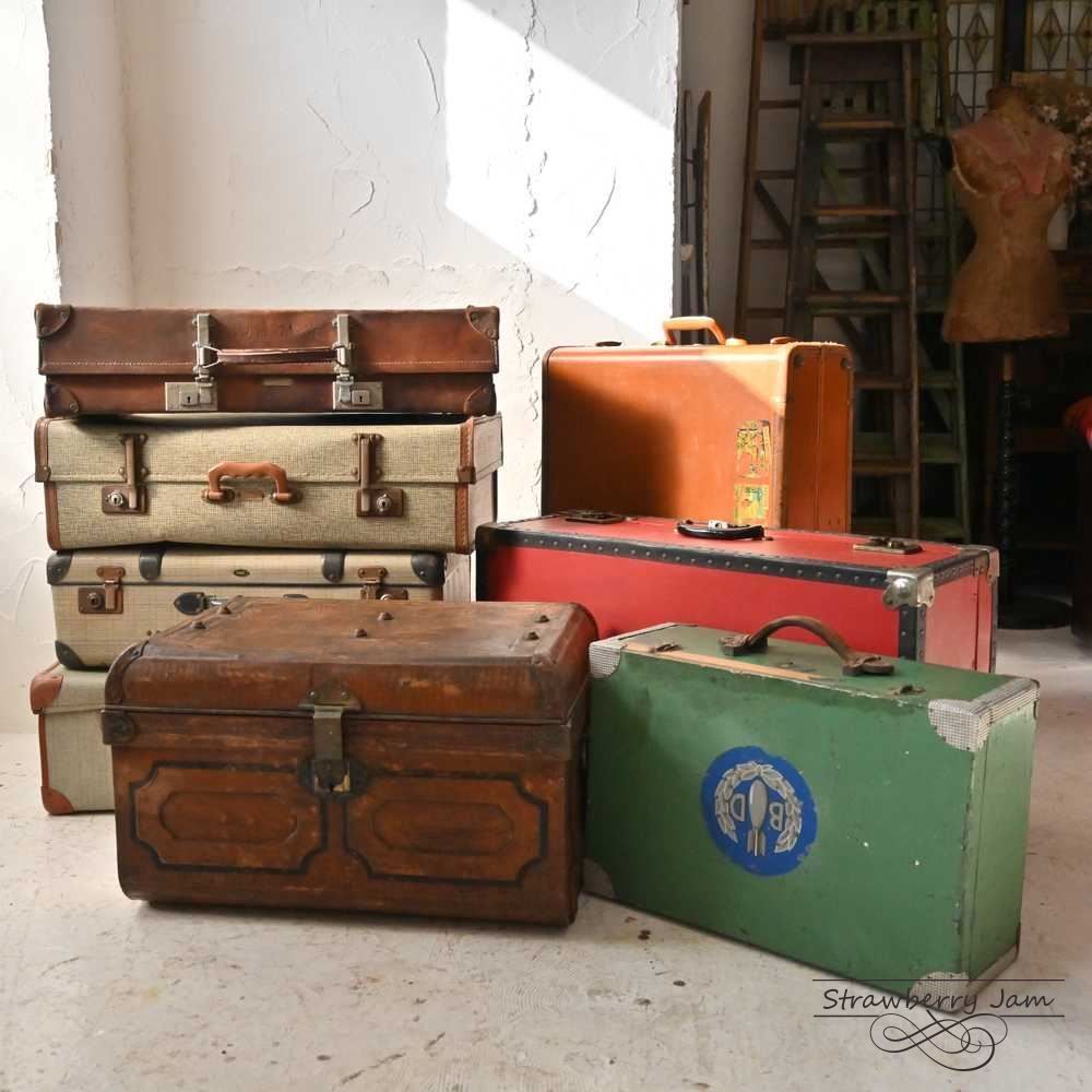 L3612-99-17 注文 英国アンティーク トランク トランクレザー 収納