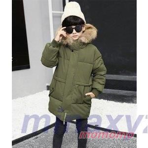 中綿ジャケットフード付き男の子ダウンコートファー付きキッズロング子ども用ジュニアコート防寒着 nee3c018836