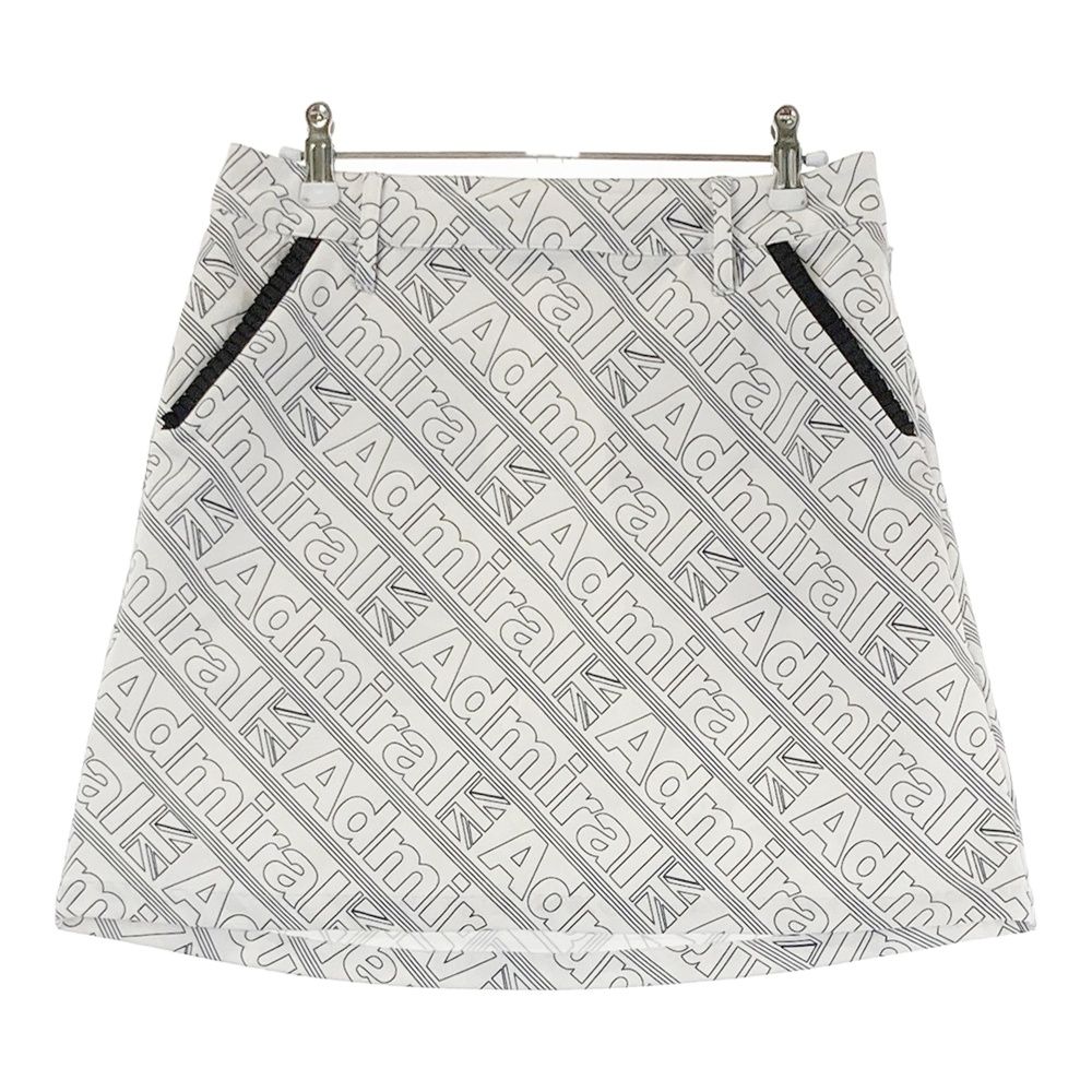 サイズ：L ADMIRAL アドミラル ストレッチスカート ロゴ 総柄 ホワイト