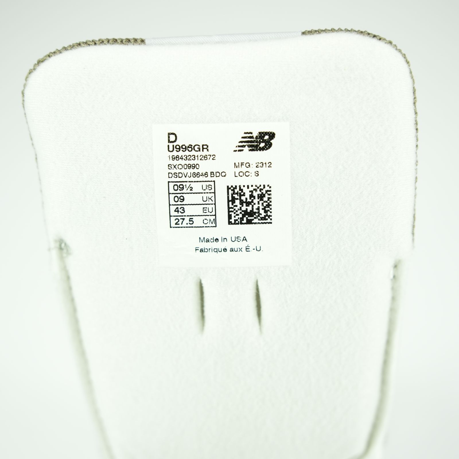 27.5CM NEW BALANCE ニューバランス U996GR USA製 UK9 - メルカリ
