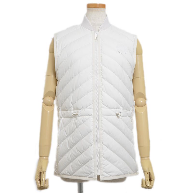 エルメス キルティング ロング ダウンベスト ホワイト レディース 34サイズ