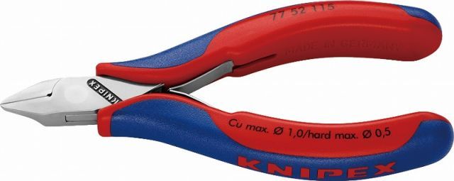 クニペックス KNIPEX エレクトロニクスニッパー115mmコンフォートハンドル7752-115
