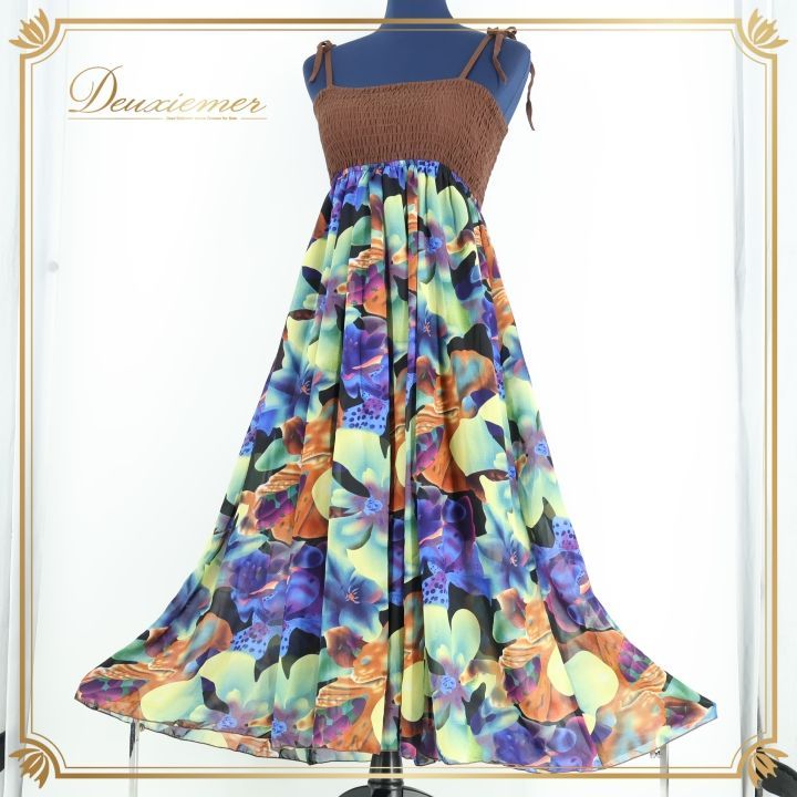 Paondor パオンドール 日本製 オレンジ色 フラダンス用ドレス