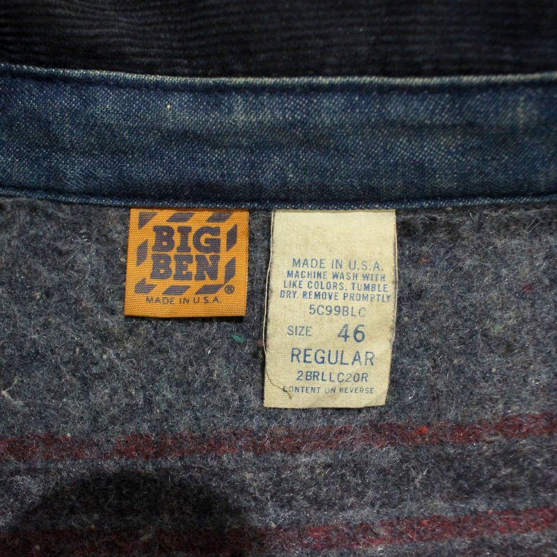 80s USA製 vintage BIGBEN 裏地ブランケット デニム