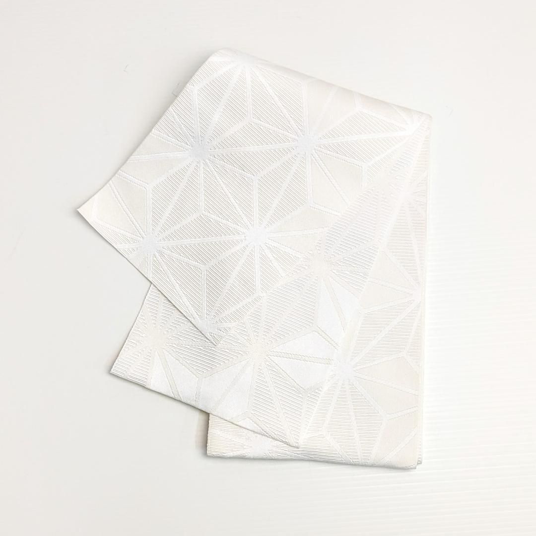半幅帯 白 ホワイト 生成り 麻の葉 浴衣 hobi33 - 和装 綾 - メルカリ
