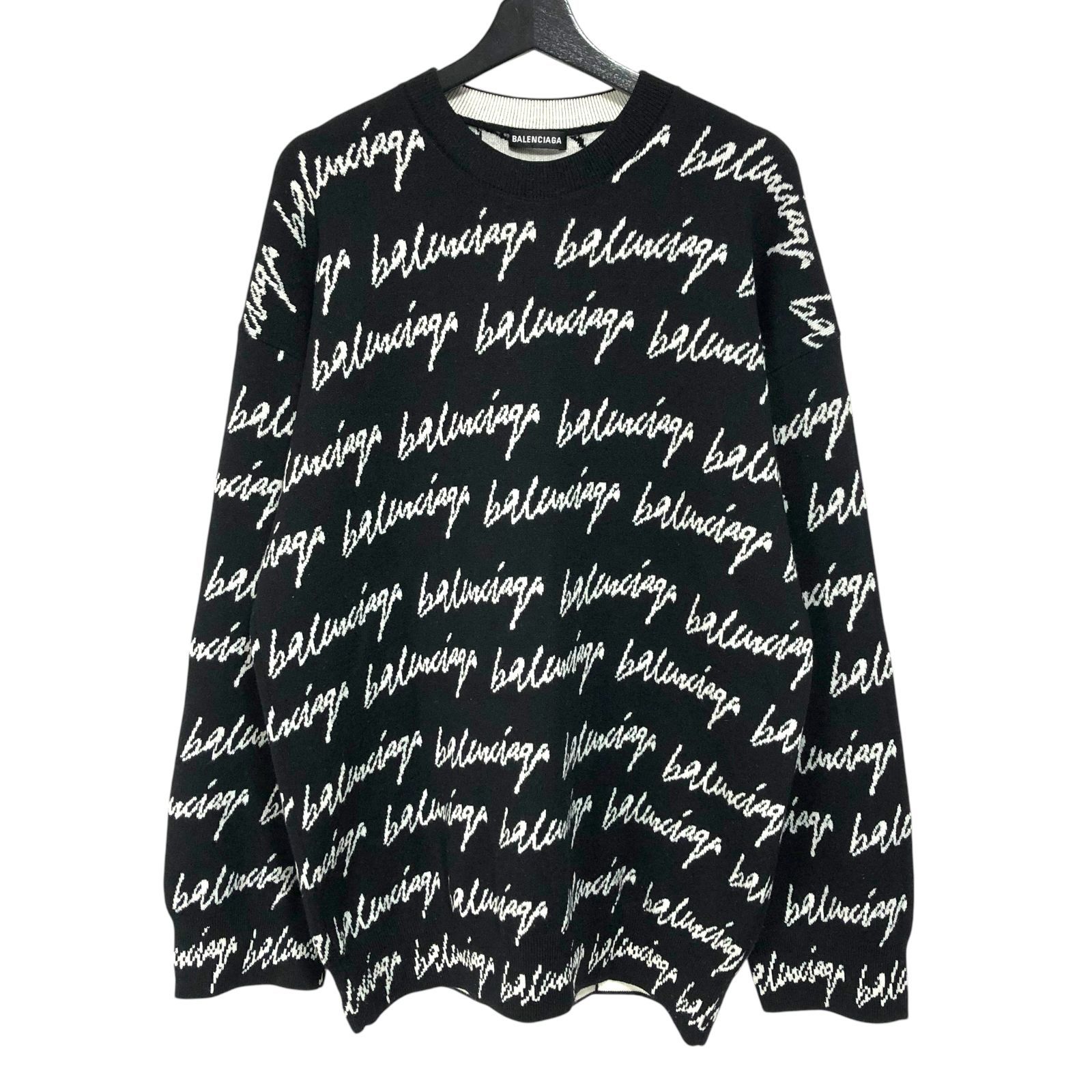 BALENCIAGA】20AW SCRIBBLE CREW NECK JACQUARD KNIT
