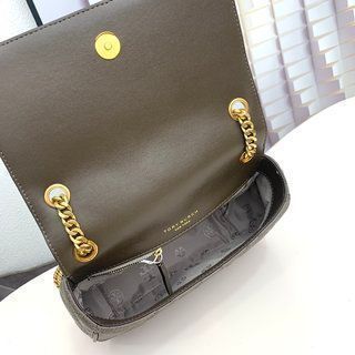 Tory Burch湯麗柏サイプレスチェーン小方形バッグ リュックサック 手首バッグ ポーチ 羊革ファッション菱格手提げショルダーバッグ-MM輸入