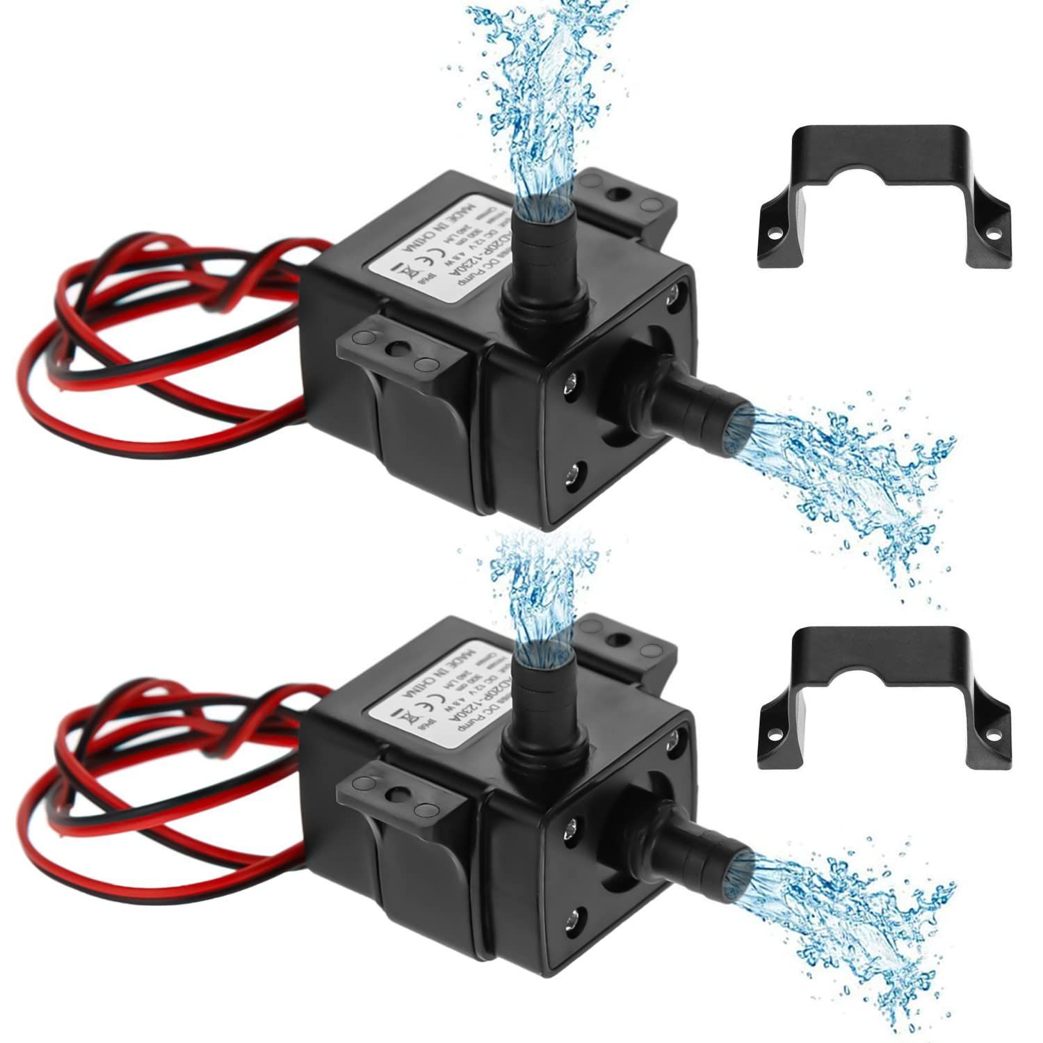 水中ポンプ DC12V 循環ポンプ に適用水槽用 水族館給水 池 噴水用 240L|H 2個 3M IP68防水小型ポンプ DiyStudio 水中ブラシレスモーター