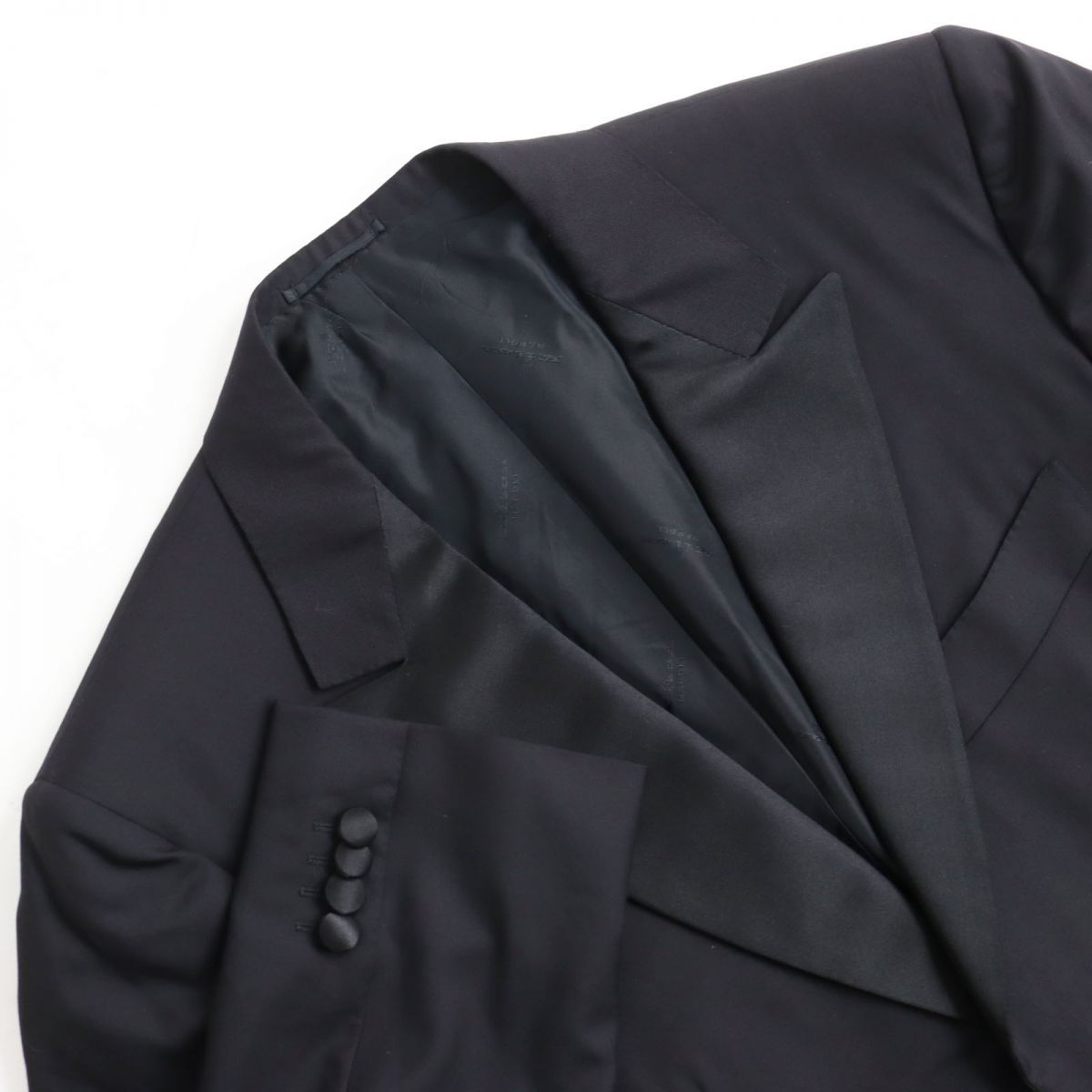極美品●Kiton キートン ウール100％ サイドライン シングルスーツ/上下セットアップ ブラック 50 イタリア製 正規品 フォーマルおすすめ◎