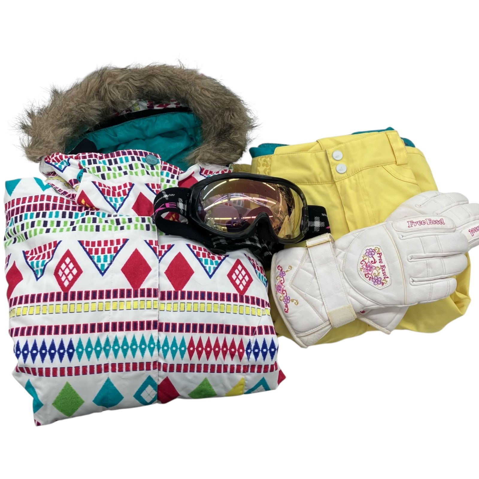 スノーボードウェアセット　M グローブ付き WED'ZE(ウェッゼ) スキー・スノーボード グローブ WARM 防水 500 キッズ