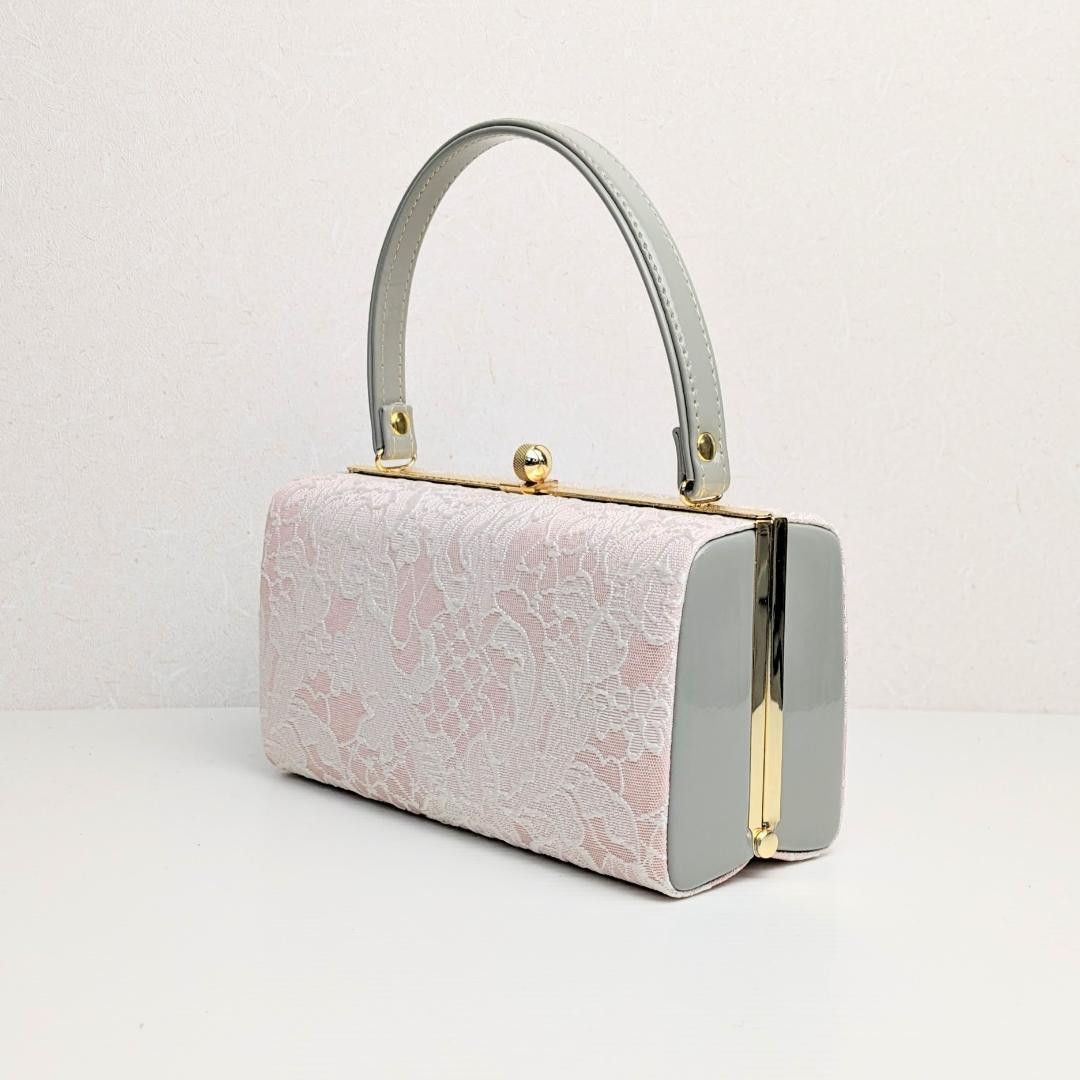 草履 バッグ セット ジャガード ピンク×シルバー フリーサイズ u78-1  