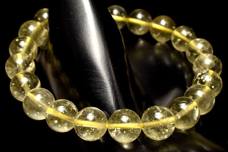 １点物 AAA クリストバライト内包 リビアングラス 9.5mm ブレスレット パワーストーン 天然石 _MA9535 NEXPOTALLINN_EU