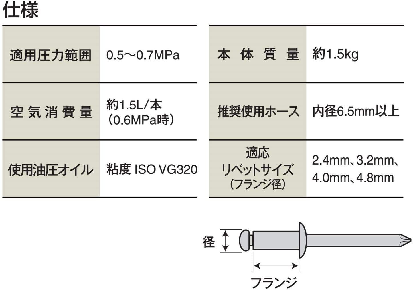 パオック(PAOCK) エアーリベッター ノーズピース(2.4 3.2 4.0 4.8mm) ARS-2448PA - 5