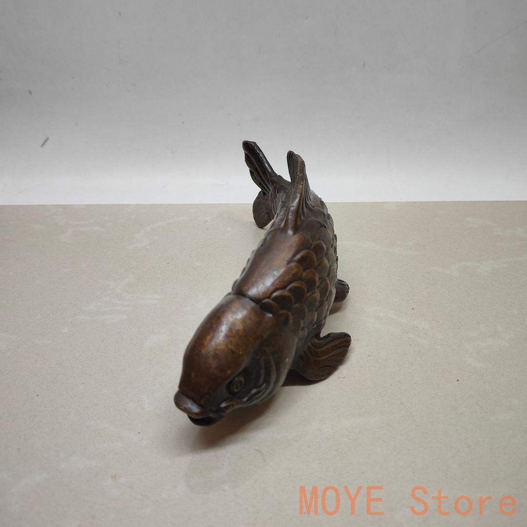 銅器 金魚 茶寵 香挿 香道具 茶台置物 装飾品 工芸品zw0829