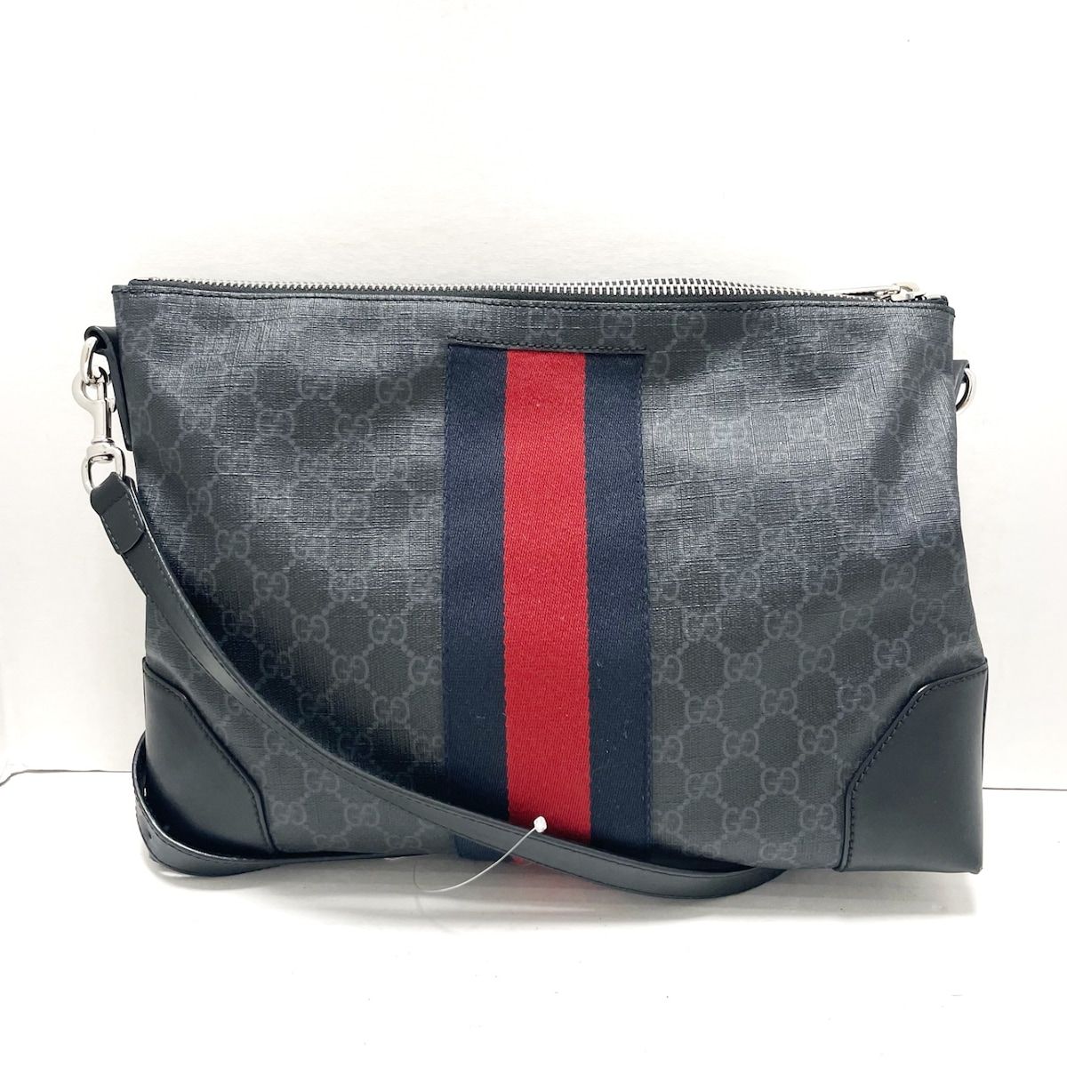 GUCCI(グッチ) ショルダーバッグ GGスプリーム キャンバス メッセンジャーバッグ 474139 ダークグレー×グレー×マルチ ストラップ着脱可  - メルカリ