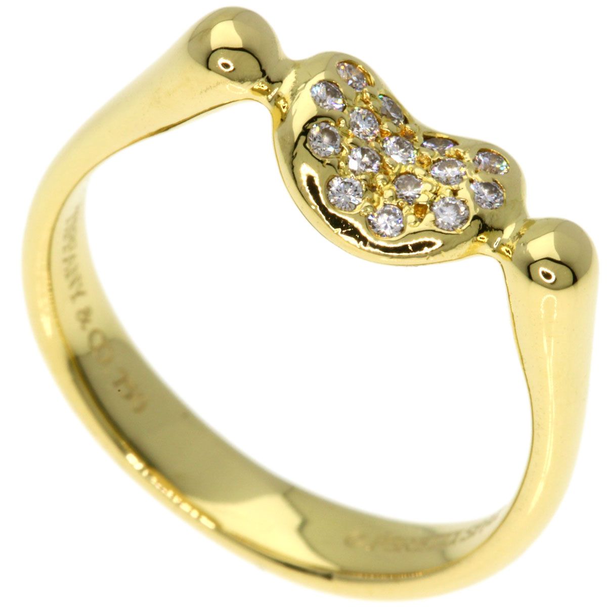 TIFFANY-Co. ティファニー ビーン ダイヤモンド リング 指輪 K18YG レディース