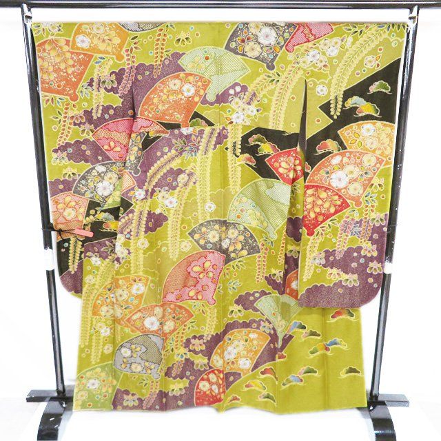 翠山工房 金通し 辻が花 白地 振袖 フルセット a43edef16e940616c2bcfe6c312bd2
