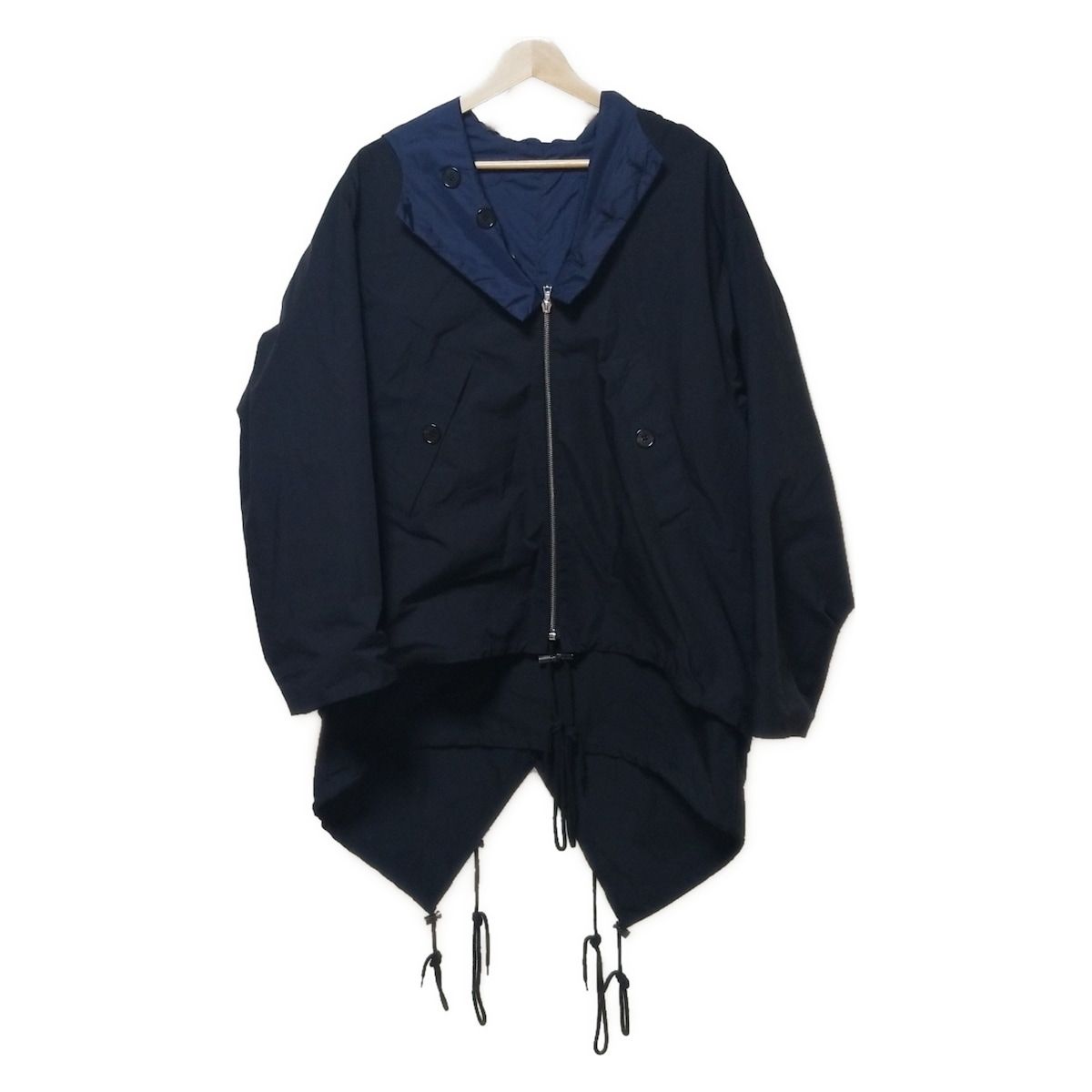 MARNI マルニ コート サイズ38 S レディース - 黒×ネイビー 長袖|リバーシブル|春|秋