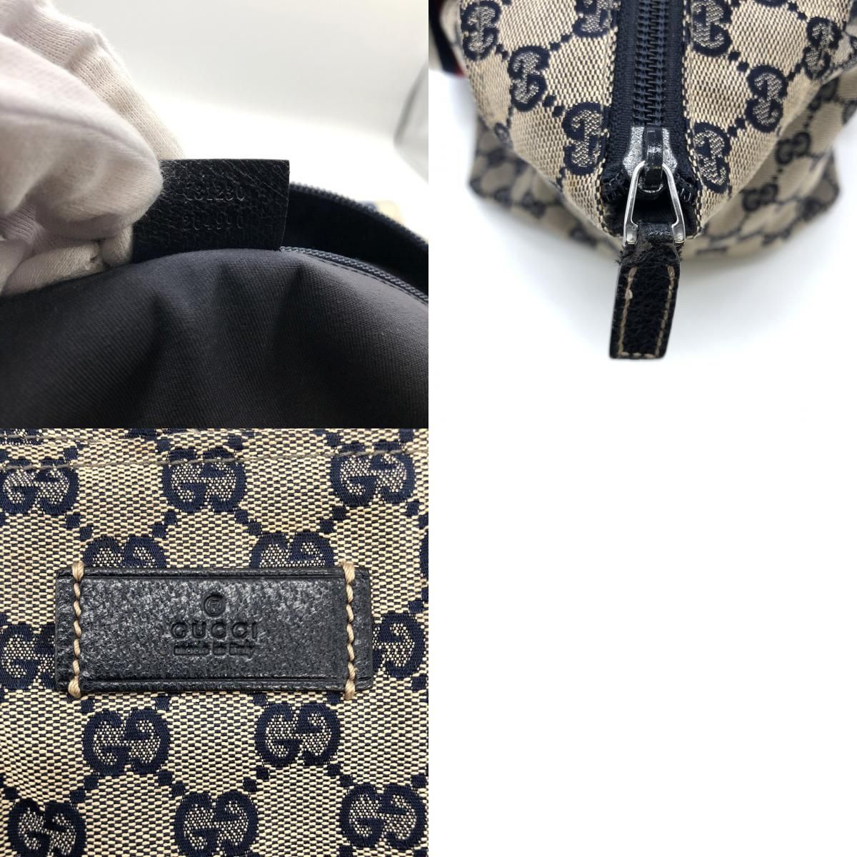 GUCCI グッチ 131230 トートバッグ ネイビー 紺 GGキャンバス/レザー