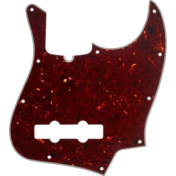 Fender Pickguard Jazz Bass 10-Hole Mount with Truss Rod Notch Tortoise Shell 4-Ply ピックガード フェンダー