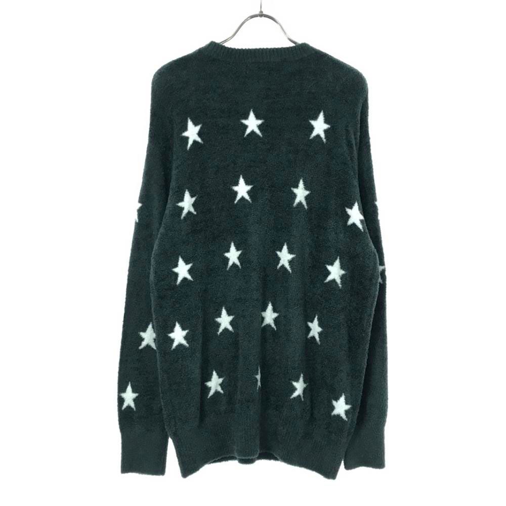 ジェラートピケ オム 星柄 長袖 ルームウェア M グリーン系