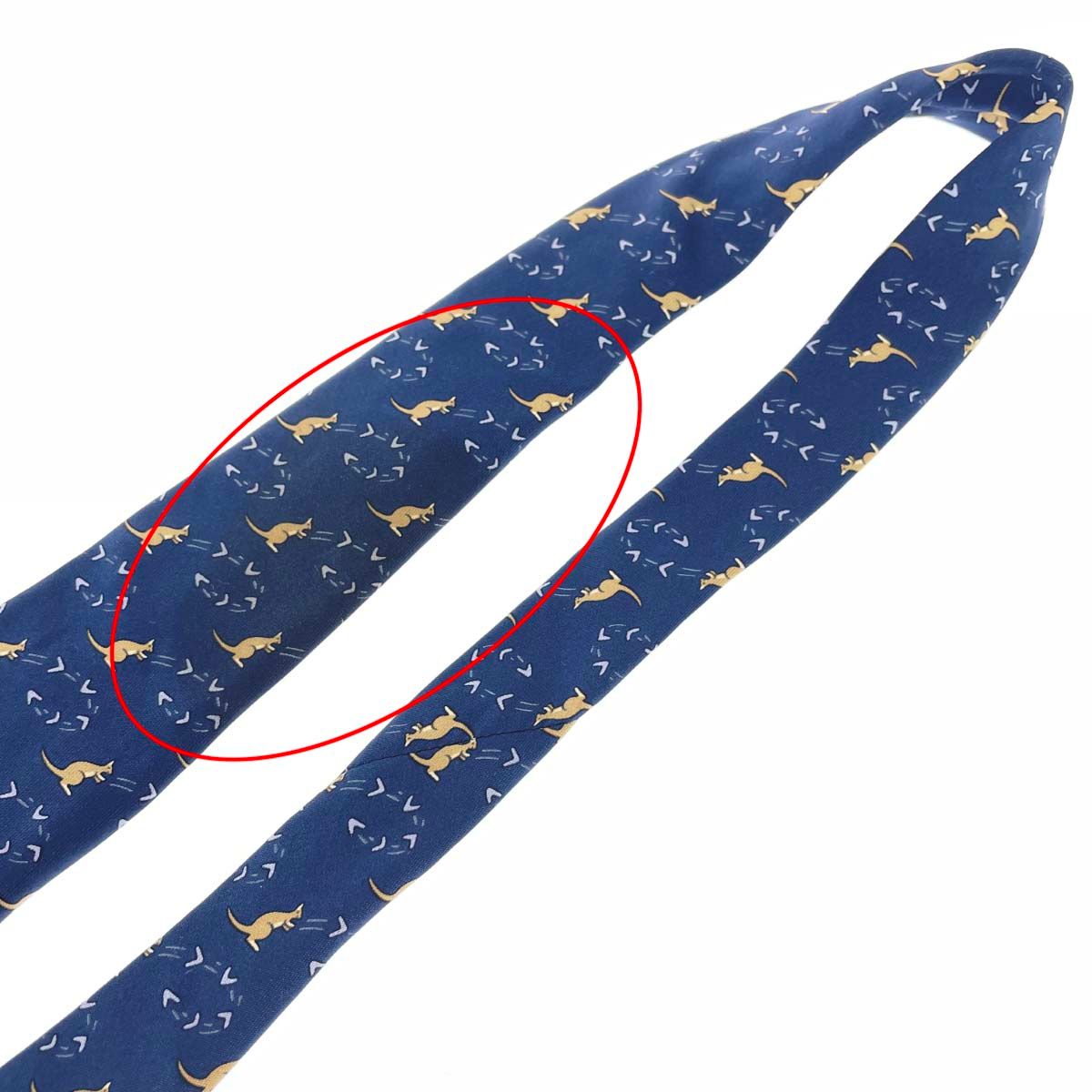 HERMES エルメス ネクタイ 7994 EA ネイビー カンガルー
