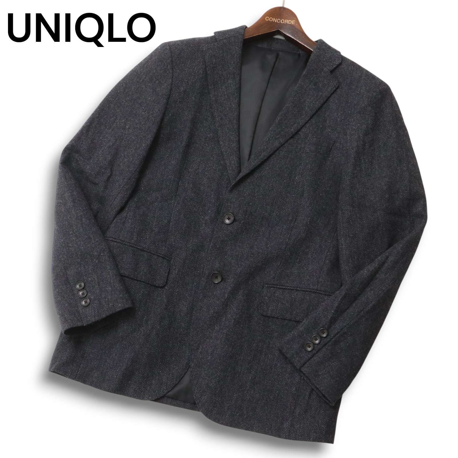 UNIQLO ユニクロ 秋冬 ウール混☆ ヘリンボーン ツイード 2B 