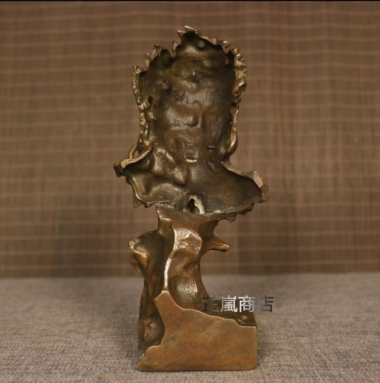 銅製 釈迦如来仏仏像 事務デスクトップ机 茶室 茶寵 置物 装飾品 工芸