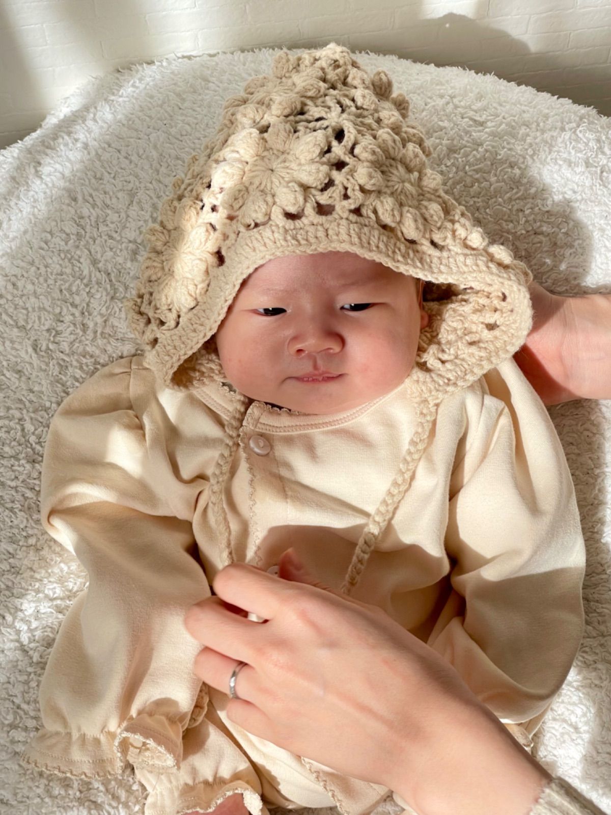 今だけSALE】帽子 ボンネット ベビー用 コットン100