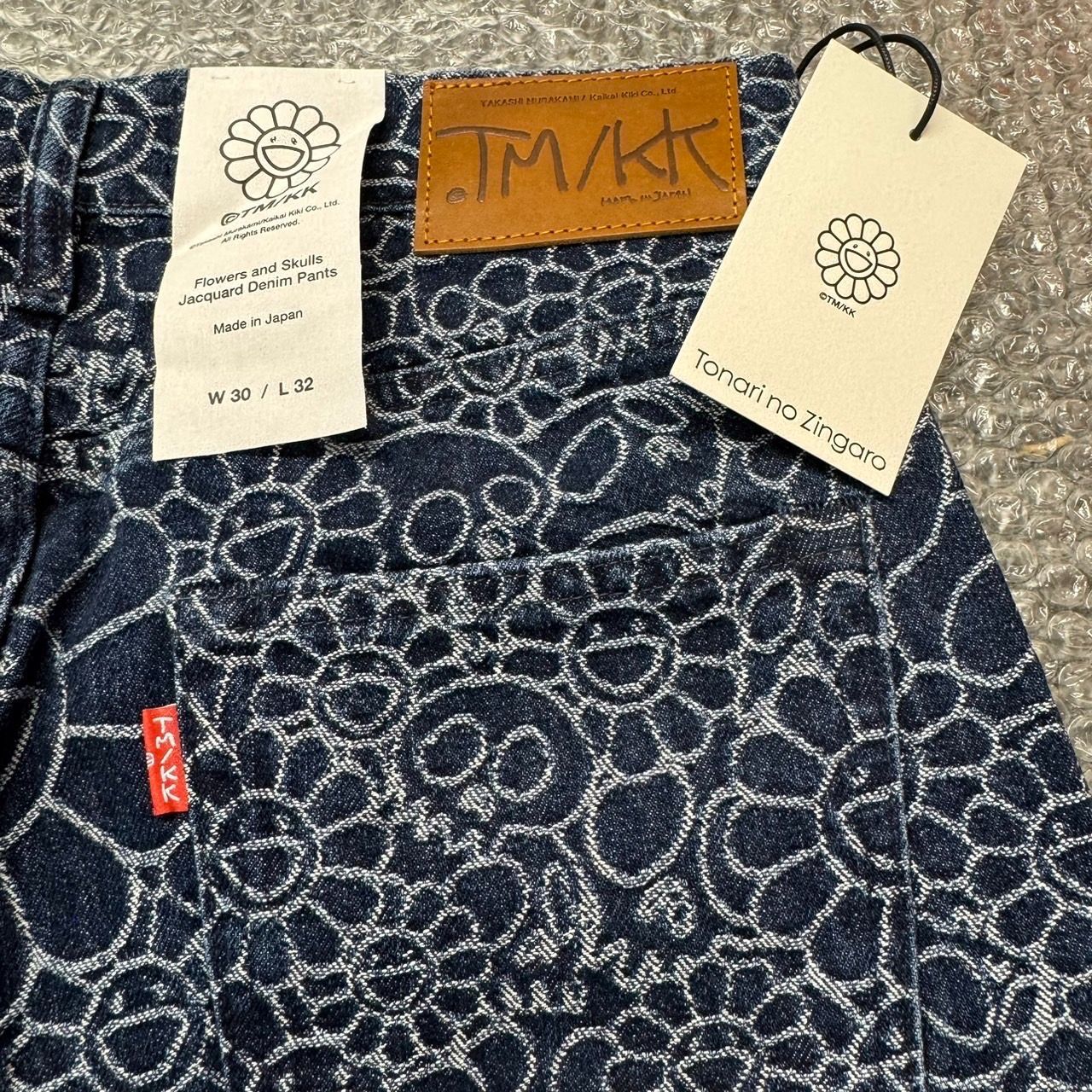 村上隆 Flowers and Skulls Jacquard Denim Pants Dark Blue W30 フラワー スカル デニム ジーンズ  未使用