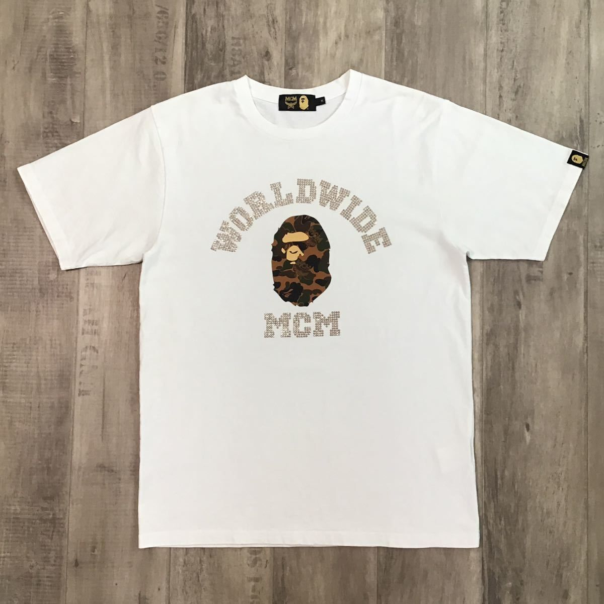 Tシャツ/カットソー(半袖/袖なし)a bathing ape bape × mcm tシャツ