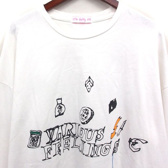 Little sunny bite◆長袖Tシャツ/S/コットン/WHT/総柄/LSB-LTOP-088A 0430854041148an_5?$VS_1500$