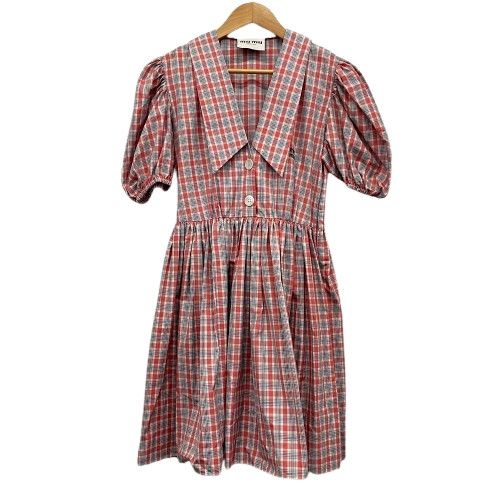 MIUMIU チェック ワンピース ギンガムチェック レディース