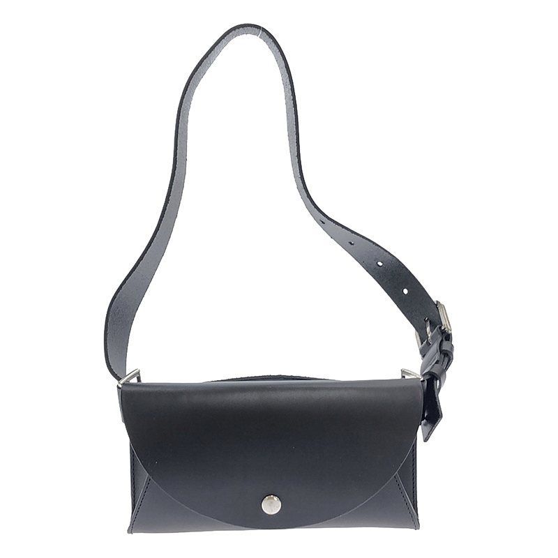 完売品　COS 黒 レザーボディバッグ cos ボディバッグ ウエストポーチ レザーバッグ レザープリーツ