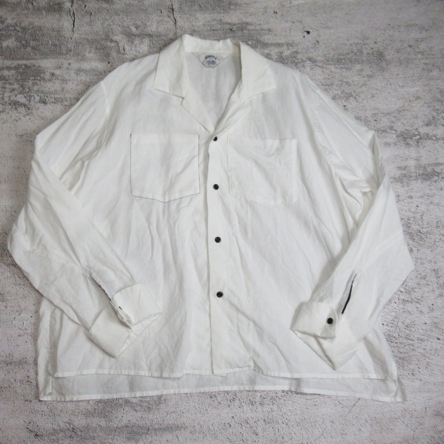 SUNSEA / サンシー White Linen Open Collar Shirts - メルカリ