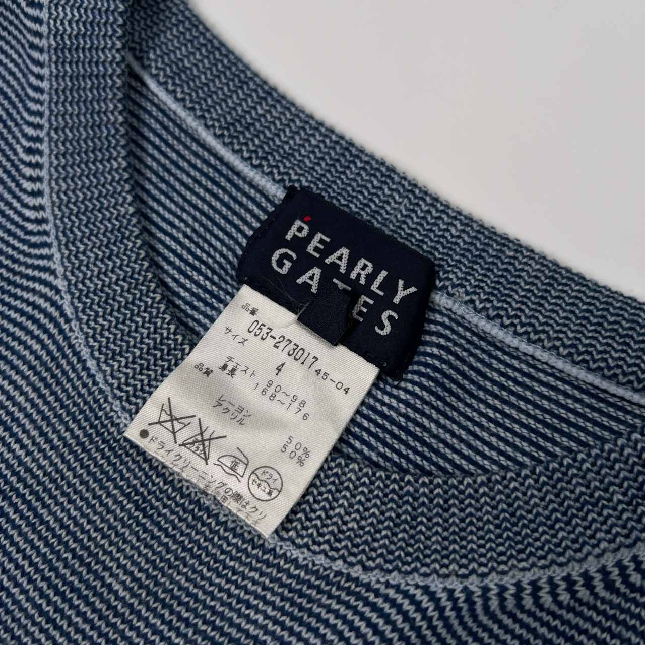 PEARLY GATES メンズ ベスト サイズ4 PEARLY GATES パーリーゲイツ BIGロゴ入り ニット ベスト サイズ