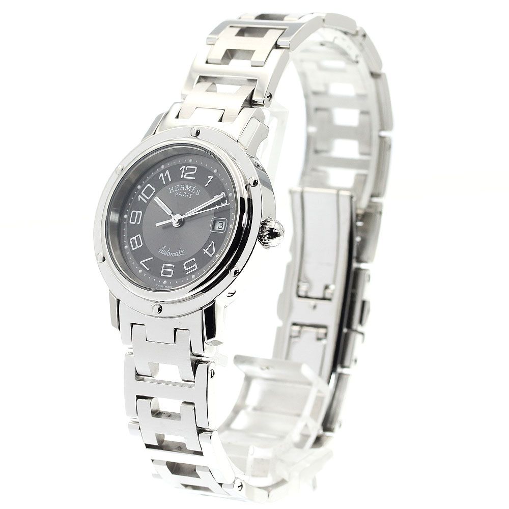 エルメス HERMES CL5.410 クリッパー デイト 自動巻き ボーイズ美品内  