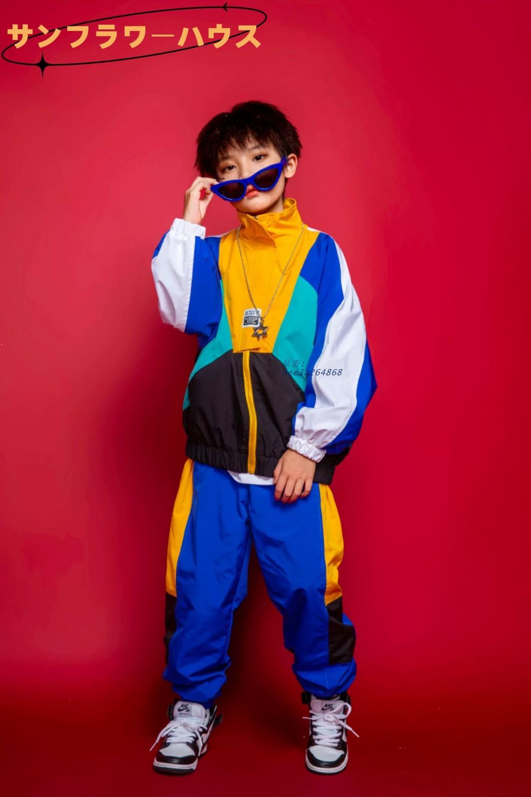 キッズ ダンス 衣装 セットアップ ジャケット ヒップホップ K-POP 子供 男の子 女の子 ダンスウェア 長袖 HIPHOP 韓国 ジャズ ジュニア 青 紫 カーゴパンツ