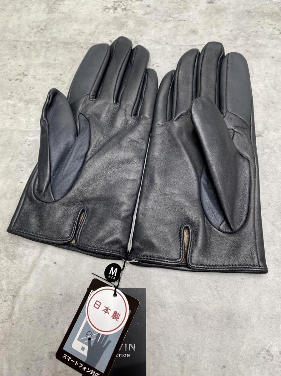 訳あり 新品 LANVIN collection 日本製　スマホ対応　本革　手袋 □新品 LANVIN COLLECTION ランバンコレクション 羊革 日本製