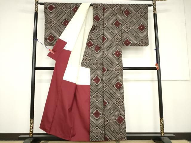 平和屋着物○本場大島紬 楓文 正絹 逸品 AAAY6293ph