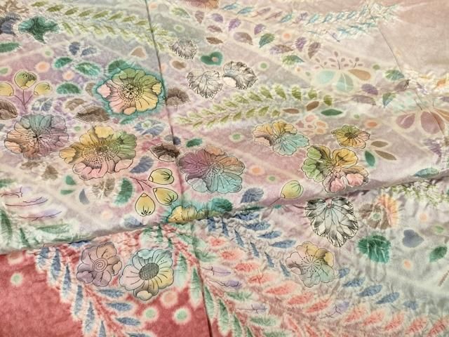 平和屋着物○伯河貞雄 訪問着 辻が花 絞り 暈し染め 銀通し地 正絹